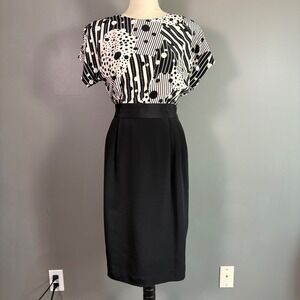 Richie Freeman Teri Jon Dress Size 10 Silk 80s Polka Dot